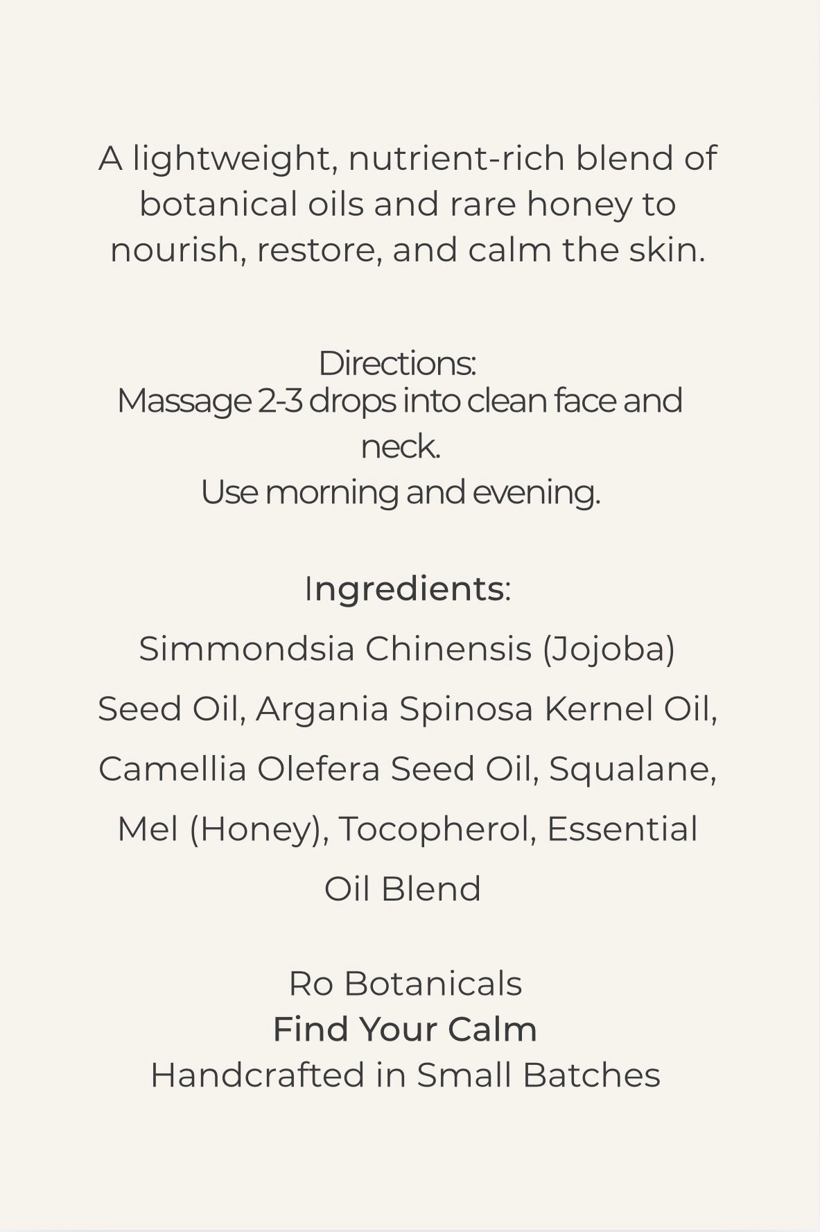Ro Botanicals™ Rare Honey + Botanical Facial Serum