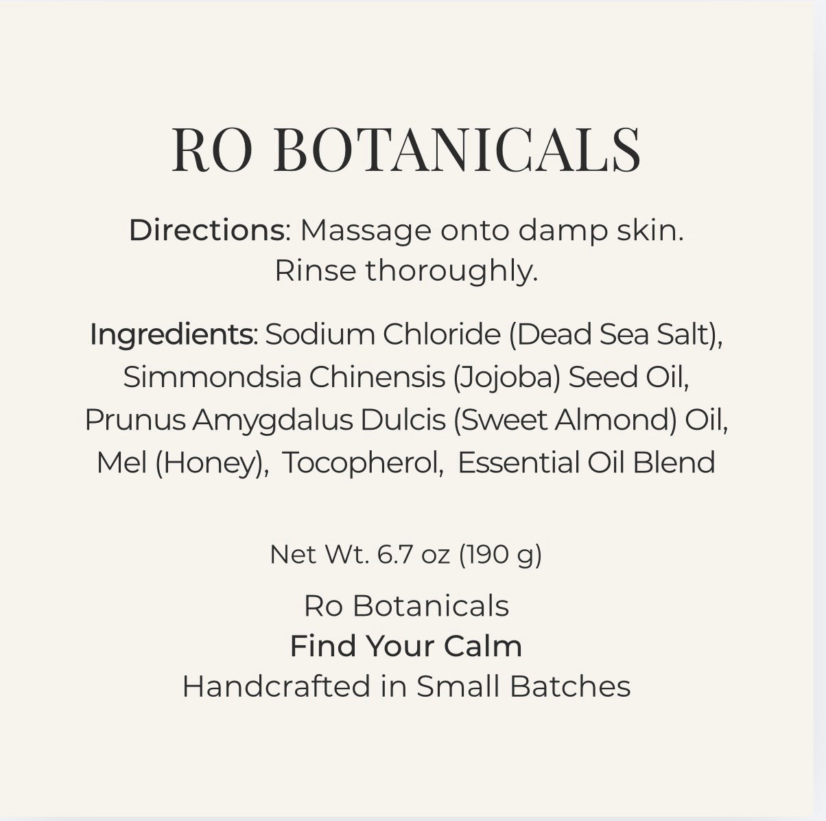 Ro Botanicals™ Honey Salt Scrub