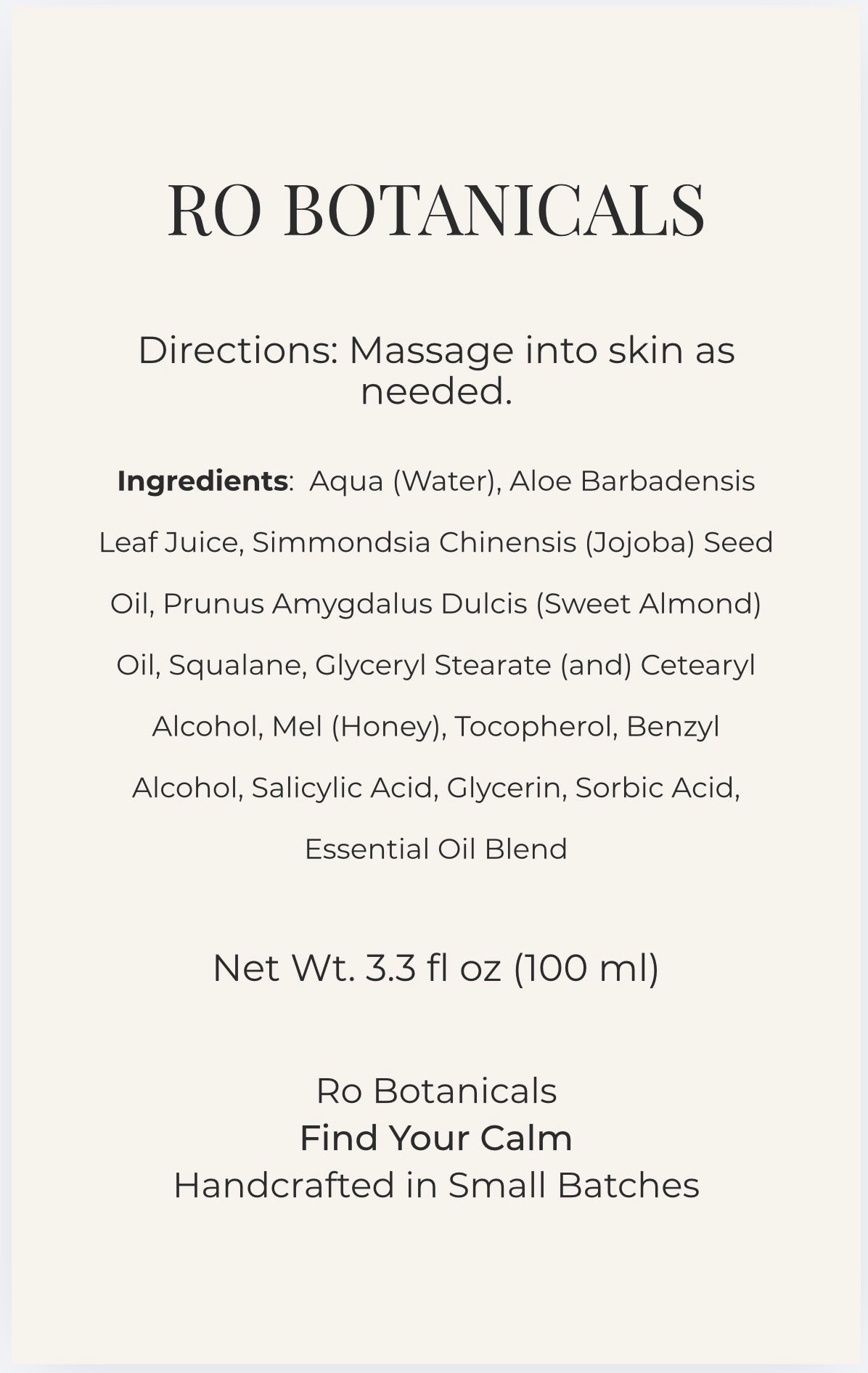 Ro Botanicals™ Honey Body Lotion